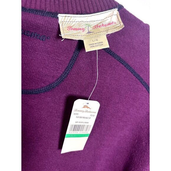 Tommy Bahama Flip Side Pro Half Zip Reversible Sweater Burg Black Size L NWT - Picture 8 of 13
